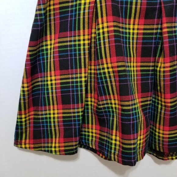 Hot Topic skirt Small Rainbow Plaid Double Buckle Pleated Pride schoolgirl mini - Picture 5 of 15